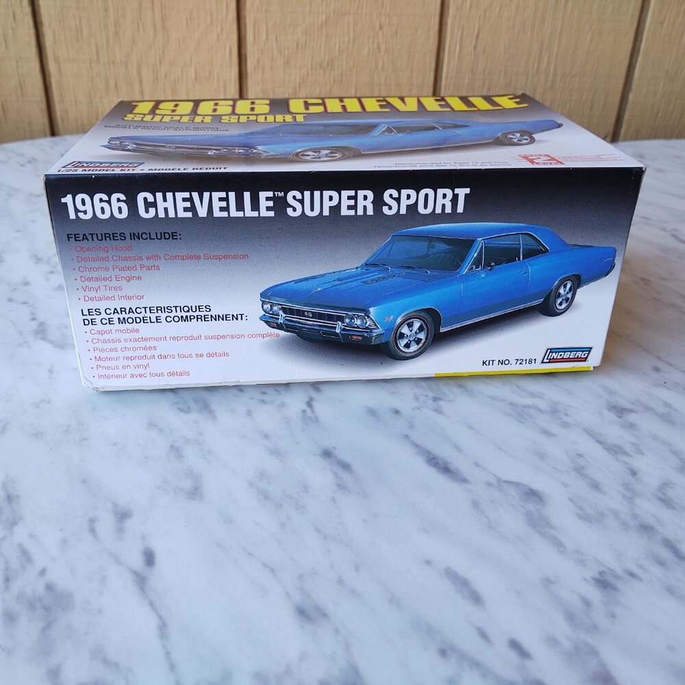 1966 SUPER SPORT CHEVELLE 1/25 MODEL KIT 1998 LINDBERG SCALE MODEL 72181 - Picture 8 of 10